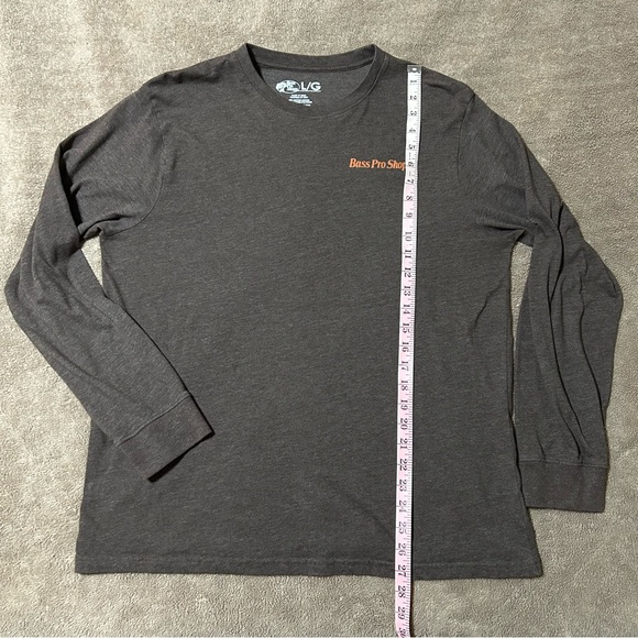 Bass Pro Shops Long Sleeve Cotton T-Shirt Large Brown with Orange Print - Picture 4 of 8